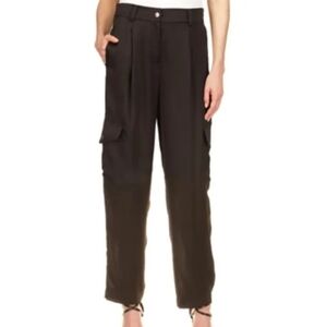 Michael Michael Kors black NWT textured satin cargo pants size 12